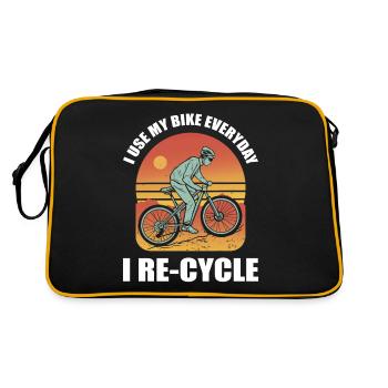 J’utilise mon vélo tous les jours Je recycle un vélo - Sac Retro - noir/or - Dos