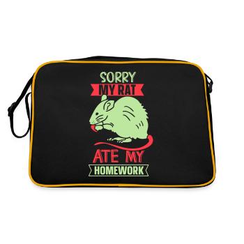 My rat ate my homework animal - Retro Bag - black/gold - Back