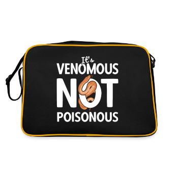 Reptilien Für Fans Von Schlangen - Retro Tasche - Schwarz/Gold - Hinten