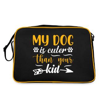 My dog is cuter than your child - paws and - Retro Bag - black/gold - Back