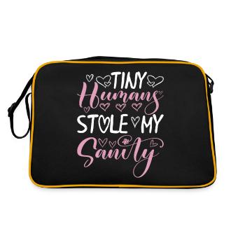 Tiny Humans Stole My Sanity 9 - Retro Tasche - Schwarz/Gold - Hinten