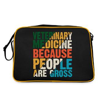 Veterinary Medicine Because People Are Gross 10 - Retro Bag - black/gold - Back