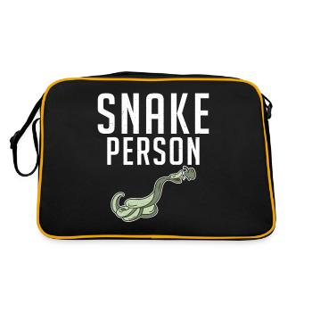 Schlange Geschenk Schlangenliebhaber - Retro Tasche - Schwarz/Gold - Hinten