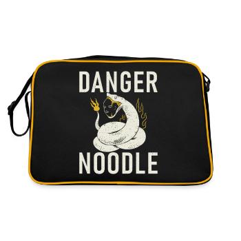 Schlange Geschenk Schlangenliebhaber - Retro Tasche - Schwarz/Gold - Hinten