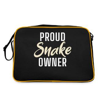 Schlange Geschenk Schlangenliebhaber - Retro Tasche - Schwarz/Gold - Hinten
