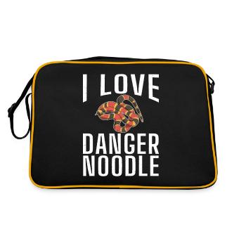 Schlange Geschenk Schlangenliebhaber - Retro Tasche - Schwarz/Gold - Hinten