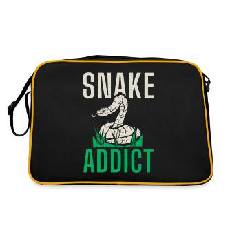 Schlange Geschenk Schlangenliebhaber - Retro Tasche - Schwarz/Gold - Hinten