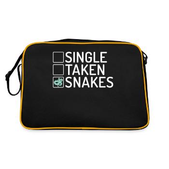 Schlange Geschenk Schlangenliebhaber - Retro Tasche - Schwarz/Gold - Hinten