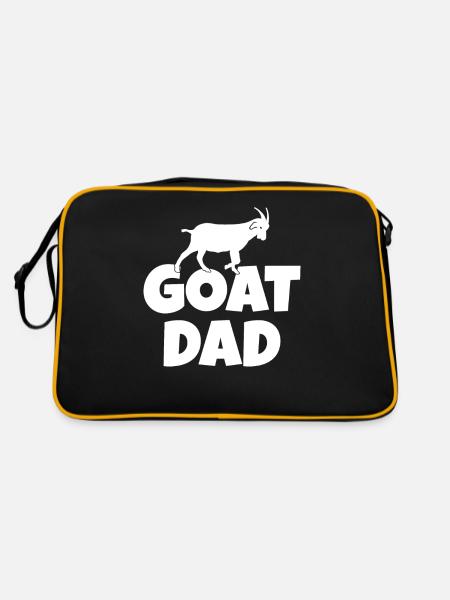 Ziegengeschenk Ziegenliebhaber Geschenk - Retro Tasche - Schwarz/Gold - Hinten