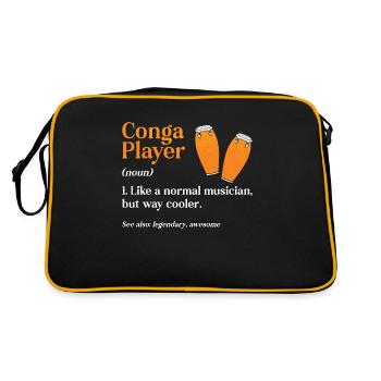 Conga Player Like A Normal Percussion Instrument - Retro Bag - black/gold - Back