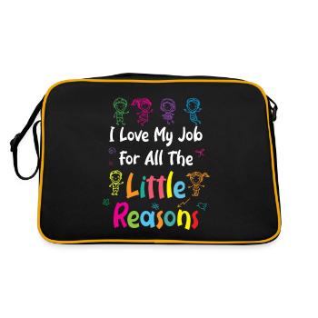 Teacher Educator Gift Kindergarten School Teacher - Retro Bag - black/gold - Back