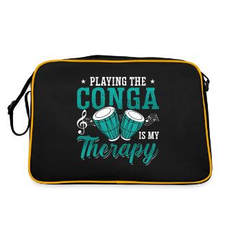 Conga Playing The Conga Is My Therapy Percussion - Retro Bag - black/gold - Back