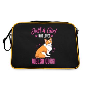 Welsh Corgi - Retro Bag - black/gold - Back