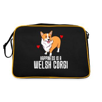 Welsh Corgi - Retro Bag - black/gold - Back