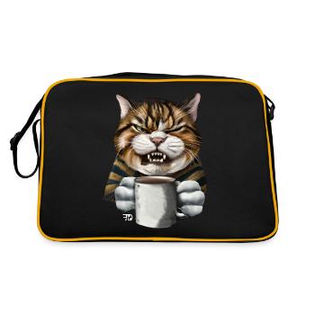 Chat de mauvaise humeur drôle - Sac Retro - noir/or - Dos
