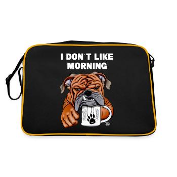 Je n’aime pas Morning. Chiens boxer mignons - Sac Retro - noir/or - Dos
