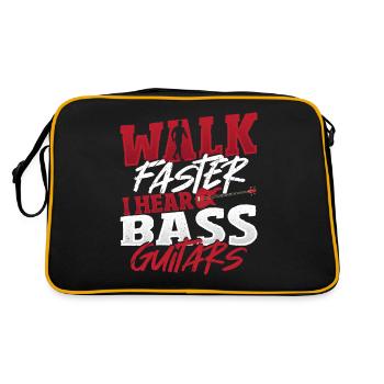 Marchez plus vite J’entends des guitares basses Joueur de basse Basse - Sac Retro - noir/or - Dos