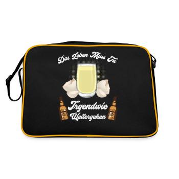 Das Leben Muss Ja Irgendwie Weitergehen - Retro Tasche - Schwarz/Gold - Hinten