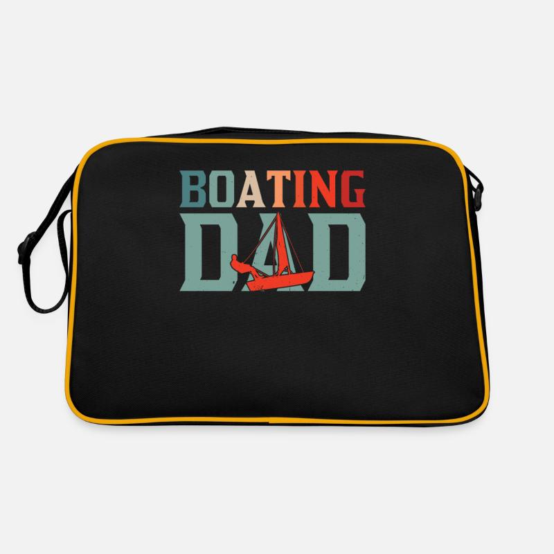 Bootfahrender Vater Yacht Bootfahren Schiff Boot Retro Tasche