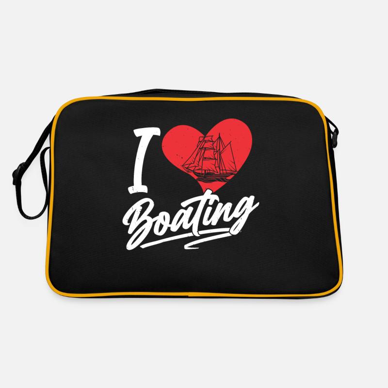Ich Liebe Bootfahren Segelboot Yacht Schiff Boot Retro Tasche
