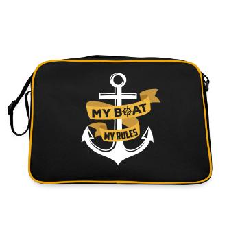 Mon bateau Mes règles Boating Ship Yacht - Sac Retro - noir/or - Dos
