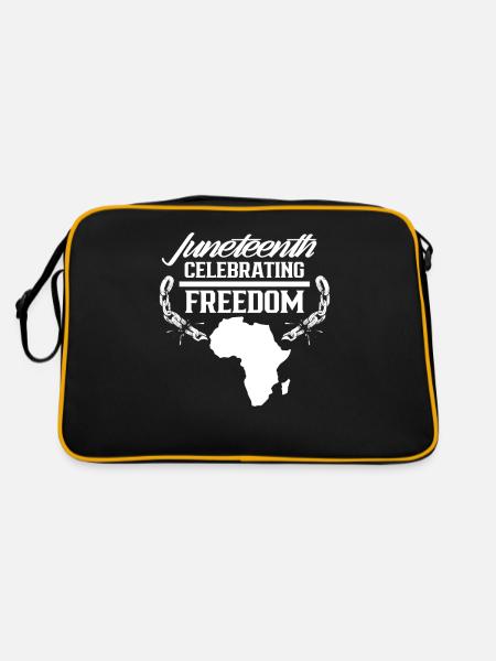 Juneteenth Feier Der Freiheit Afrika 1865 Black - Retro Tasche - Schwarz/Gold - Hinten