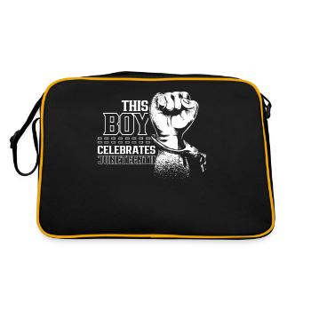 This Boy Celebrates the Juneteenth Black 1865 - Retro Bag - black/gold - Back