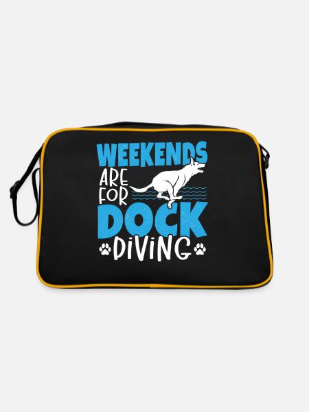 Les week-ends sont pour le saut de chien plongeur à quai - Sac Retro - noir/or - Dos