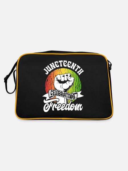 Juneteenth Feier Der Freiheit 1865 Afrika Black - Retro Tasche - Schwarz/Gold - Hinten