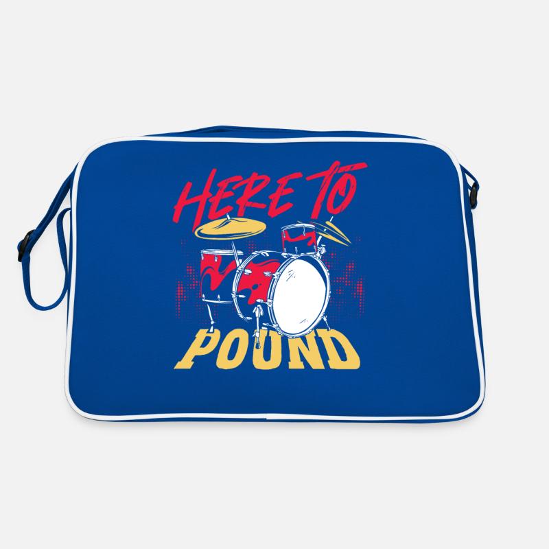 Here To Pound Drummer Percussionist Retro Bag