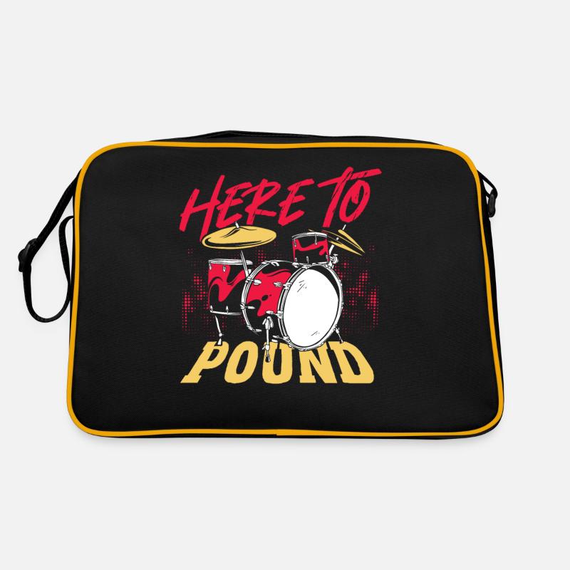 Here To Pound Drummer Percussionniste Sac Retro