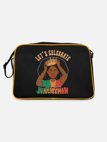 Feiern Wir Den Juneteenth Black African American - Retro Tasche - Schwarz/Gold - Hinten