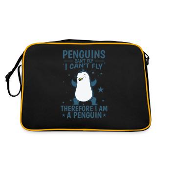 Les pingouins ne peuvent pas voler Je suis un oiseau pingouin - Sac Retro - noir/or - Dos