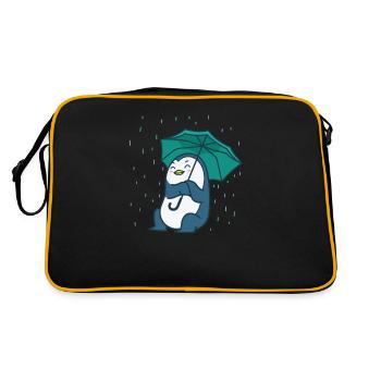 Pingouin avec un parapluie Antarctique - Sac Retro - noir/or - Dos