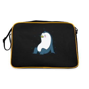 Penguin and the night sky Antarctica - Retro Bag - black/gold - Back