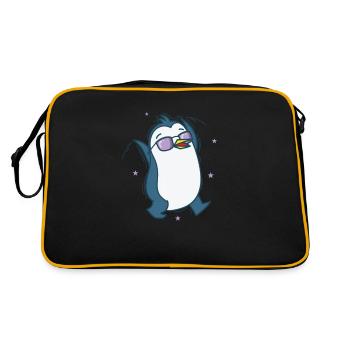 Penguin Antarctica Bird Animal - Retro Bag - black/gold - Back