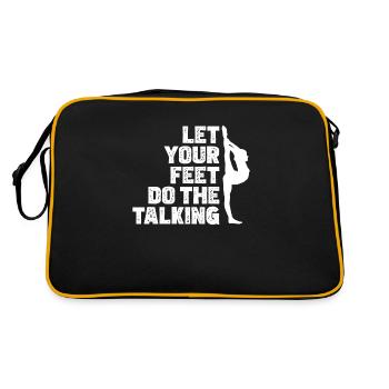 Funny acro dancing Let your feet - Retro Bag - black/gold - Back