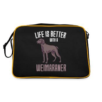 Weimaraner - Sac Retro - noir/or - Dos