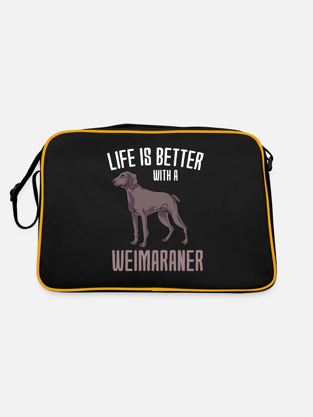Weimaraner - Retro Bag - black/gold - Back