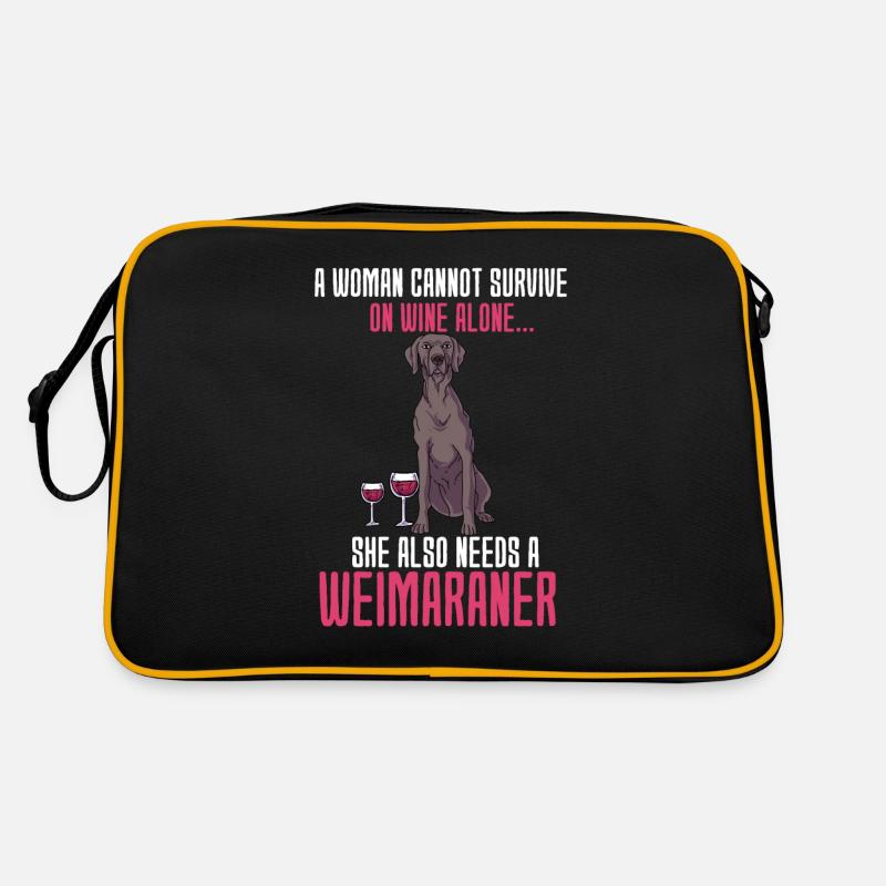 Weimaraner - Retro Bag - black/gold