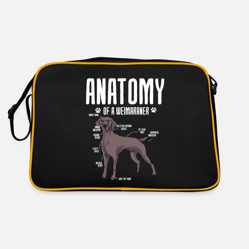 Weimaraner - Retro Bag - black/gold