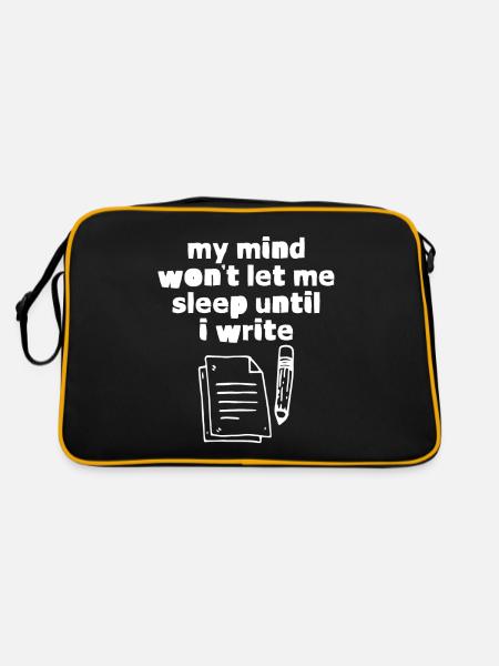 My Mind Won't Let Me Sleep Until I Write 4 - Retro Tasche - Schwarz/Gold - Hinten