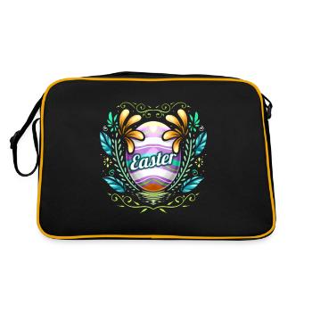 Easter Egg With Ornaments And Feathers on Easter - Retro Tasche - Schwarz/Gold - Hinten