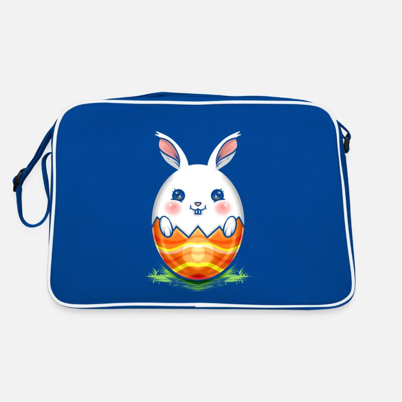 Painted Easter Rabbit Egg On Easter Retro Tasche