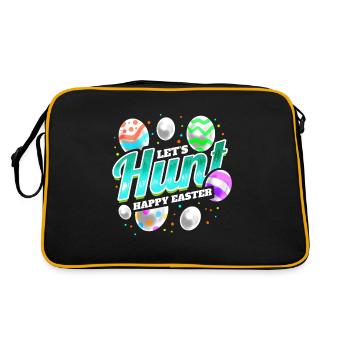 Logo Let's Hunt Easter Eggs On Easter - Retro Bag - black/gold - Back