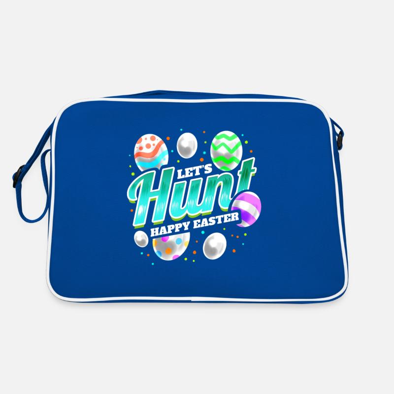 Logo Let's Hunt Easter Eggs On Easter Retro Tasche