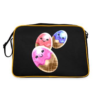 Painted Eggs Like Ice Cream Cones For Easter - Retro Tasche - Schwarz/Gold - Hinten