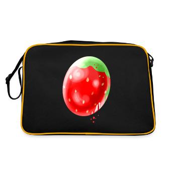 Easter Egg Painted Like A Strawberry For Easter - Retro Tasche - Schwarz/Gold - Hinten