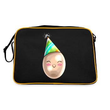Funny Painted Egg With Party Hat Cone For Easter - Retro Tasche - Schwarz/Gold - Hinten
