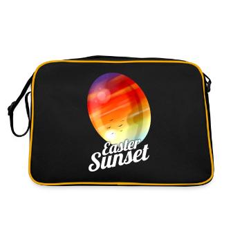 Easter Sunset Painted Easter Egg For Egg Hunt On - Retro Bag - black/gold - Back